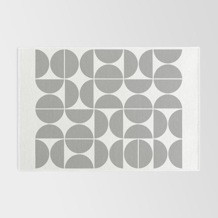 Mid Century Modern Geometric 04 Grey Rug Gallery Image 2