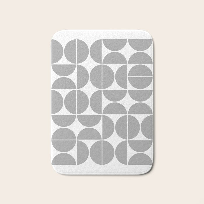 Mid Century Modern Geometric 04 Grey Bath Mat Gallery Image 1