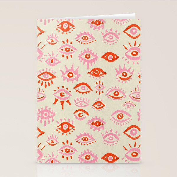 Mystic Eyes - Pink & Red Stationery Card Gallery Image 2