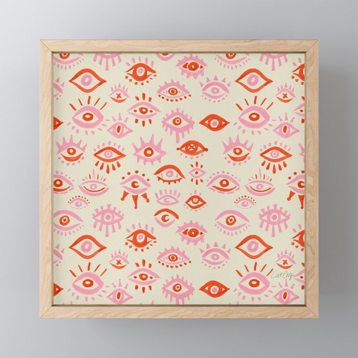 Mystic Eyes - Pink & Red Mini Art Print Gallery Image 1