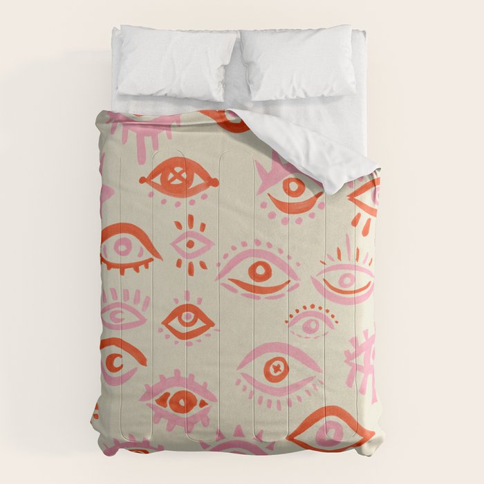 Mystic Eyes - Pink & Red Comforter Gallery Image 6