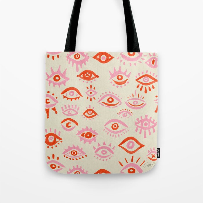Mystic Eyes - Pink & Red Tote Bag Gallery Image 1
