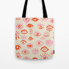 Mystic Eyes - Pink & Red Tote Bag Gallery Image 1