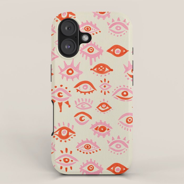 Mystic Eyes - Pink & Red iPhone Case Gallery Image 1