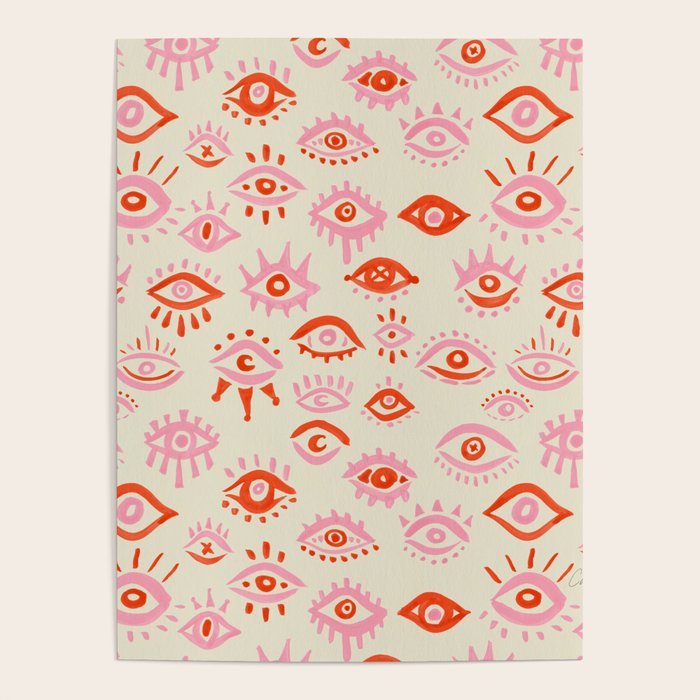 Mystic Eyes - Pink & Red Poster Gallery Image 4