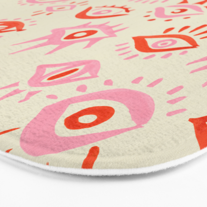 Mystic Eyes - Pink & Red Bath Mat Gallery Image 3