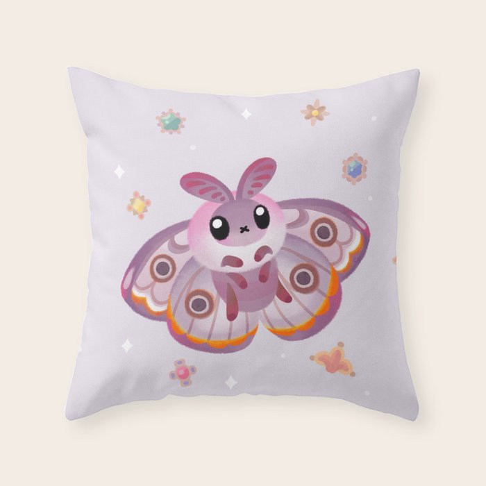 Marbled Emperor Moth Throw Pillow Gallery Image 1
