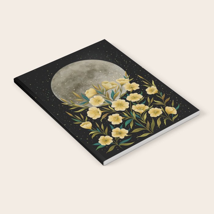 Moon Greeting- Yellow Evening Primrose Notebook Gallery Image 1