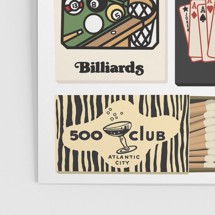 Cool Girl Matchbook Collage Art Print Poster Gallery Image 3