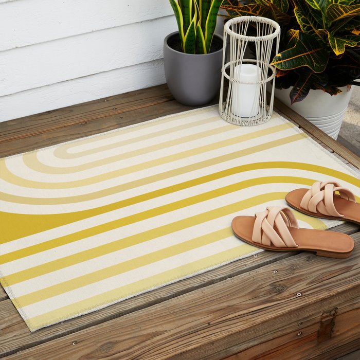 Bold Curvature Stripes XVIII Outdoor Rug Gallery Image 2