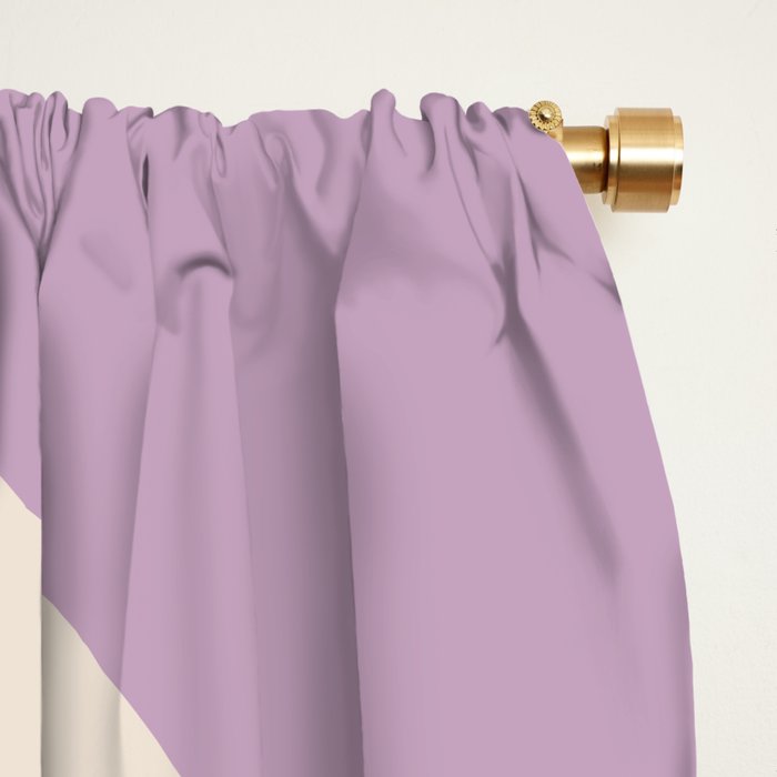 Modern Retro Liquid Swirl Abstract Pattern Square in Lavender Cream Window Curtain Gallery Image 2