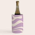 Modern Retro Liquid Swirl Abstract Pattern Square in Lavender Cream Wine Chiller Gallery Image 2