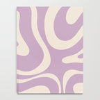 Modern Retro Liquid Swirl Abstract Pattern Square in Lavender Cream Notebook Gallery Image 4
