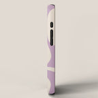 Modern Retro Liquid Swirl Abstract Pattern Square in Lavender Cream iPhone Case Gallery Image 2
