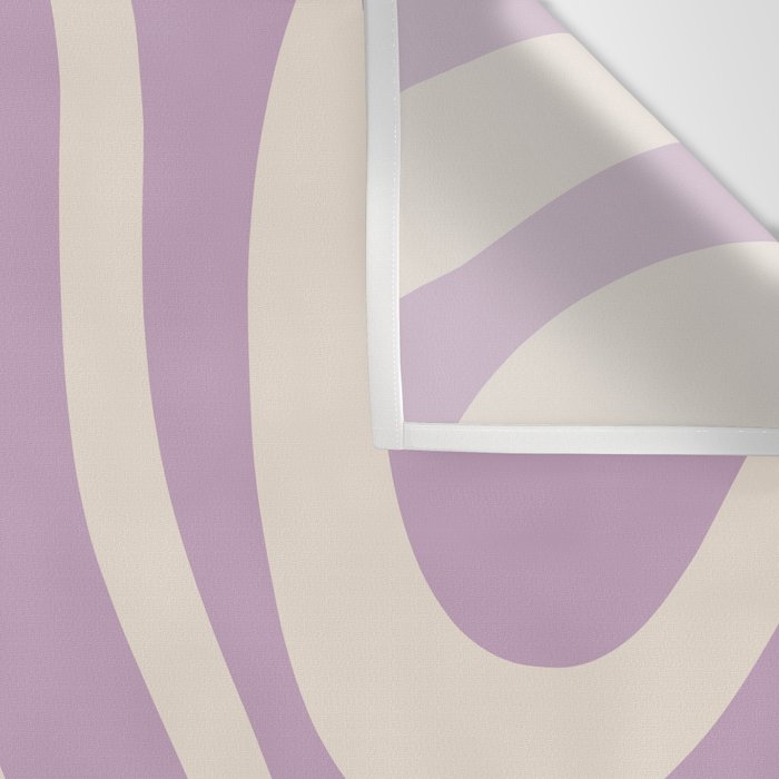 Modern Retro Liquid Swirl Abstract Pattern Square in Lavender Cream Wall Tapestry Gallery Image 3