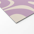 Modern Retro Liquid Swirl Abstract Pattern Square in Lavender Cream Welcome Mat Gallery Image 2