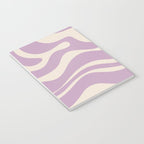 Modern Retro Liquid Swirl Abstract Pattern Square in Lavender Cream Notebook Gallery Image 3