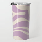 Modern Retro Liquid Swirl Abstract Pattern Square in Lavender Cream Travel Mug Gallery Image 3