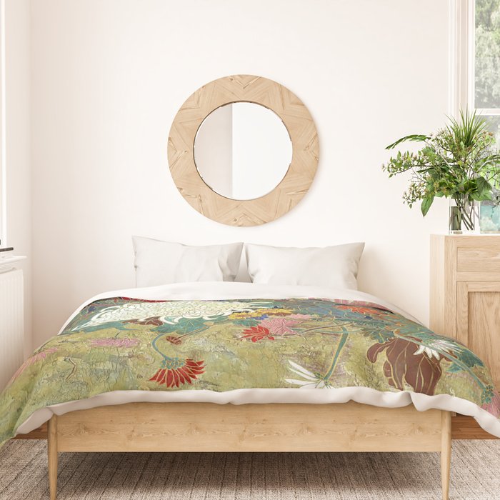 Vivid type flower Japanese painting Duvet Cover Gallery Image 3