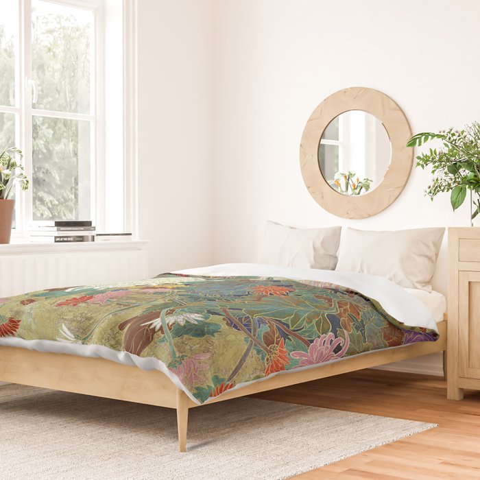 Vivid type flower Japanese painting Duvet Cover Gallery Image 2