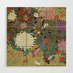 Vivid type flower Japanese painting Wood Wall Art Gallery Image 1
