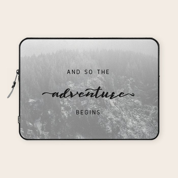 And So The Adventure Begins - Snowy Mountain Laptop Sleeve Gallery Image 1