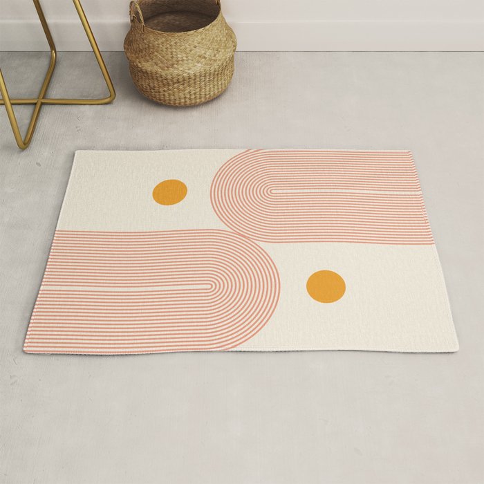 Abstraction_SUN_DOUBLE_LINE_POP_ART_Minimalism_001C Rug Gallery Image 1