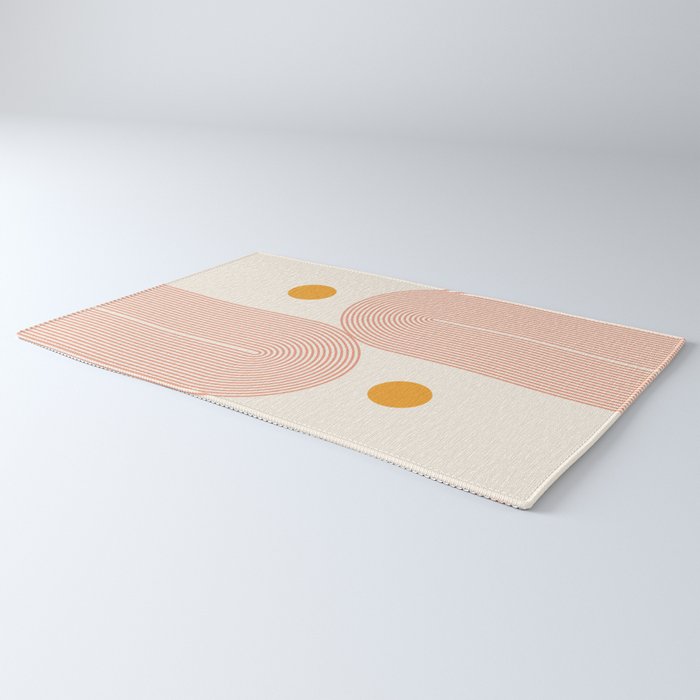 Abstraction_SUN_DOUBLE_LINE_POP_ART_Minimalism_001C Rug Gallery Image 3