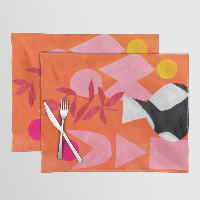 Two Sun Sunset Tribal Vase Placemat Gallery Image 1