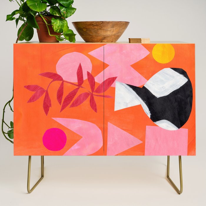 Two Sun Sunset Tribal Vase Credenza Gallery Image 1