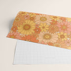 70s Retro Daisy Floral Wrapping Paper Gallery Image 2