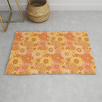 70s Retro Daisy Floral Rug Gallery Image 1