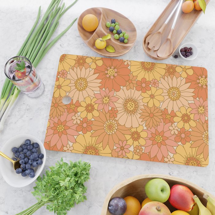 70s Retro Daisy Floral Cutting Board Gallery Image 2