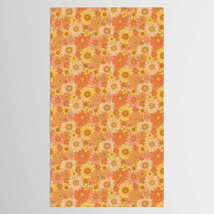 70s Retro Daisy Floral Tablecloth Gallery Image 2