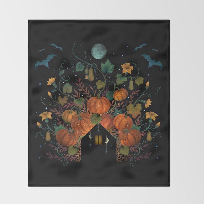 Pumpkin Rooftop Throw Blanket Gallery Image 2