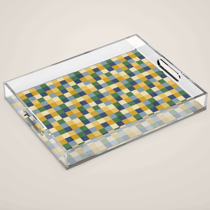 Bold Colorful Checks Pattern - Small XXIII Acrylic Tray Gallery Image 1