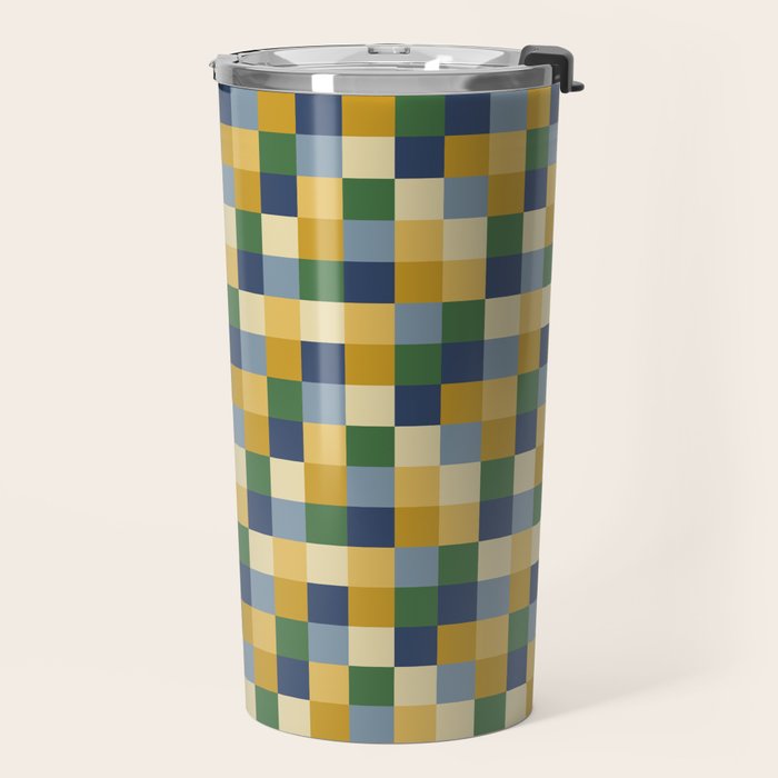 Bold Colorful Checks Pattern - Small XXIII Travel Mug Gallery Image 2
