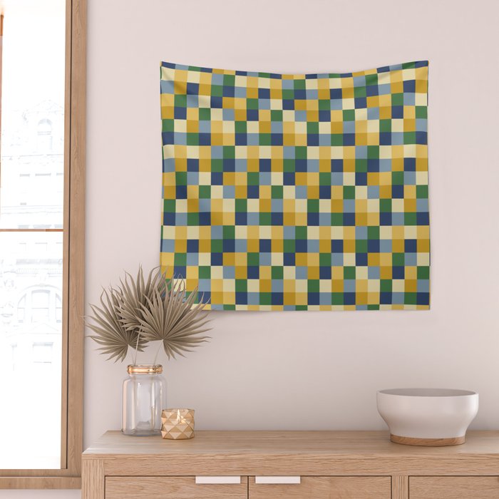 Bold Colorful Checks Pattern - Small XXIII Wall Tapestry Gallery Image 2