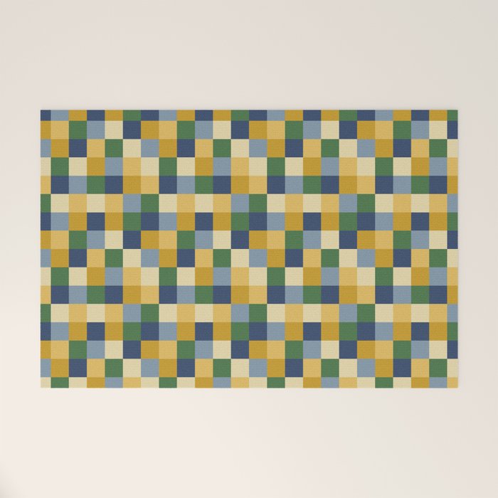Bold Colorful Checks Pattern - Small XXIII Welcome Mat Gallery Image 1