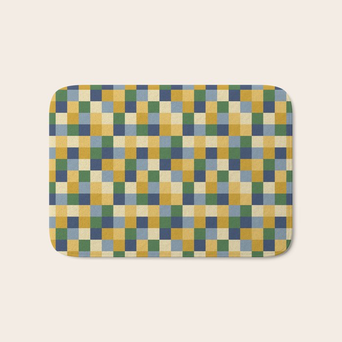 Bold Colorful Checks Pattern - Small XXIII Bath Mat Gallery Image 1