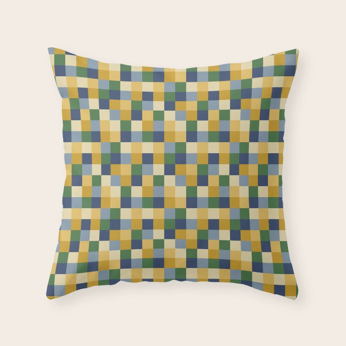 Bold Colorful Checks Pattern - Small XXIII Throw Pillow Gallery Image 6