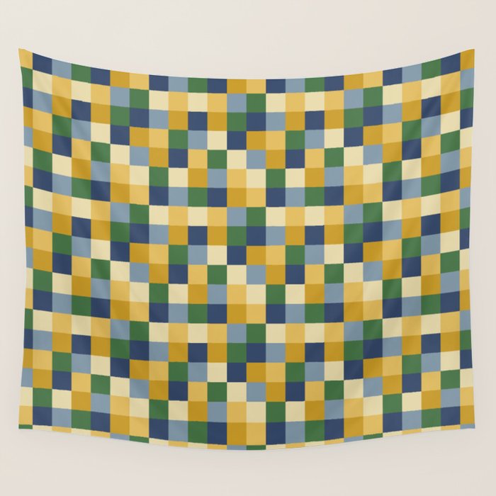 Bold Colorful Checks Pattern - Small XXIII Wall Tapestry Gallery Image 4