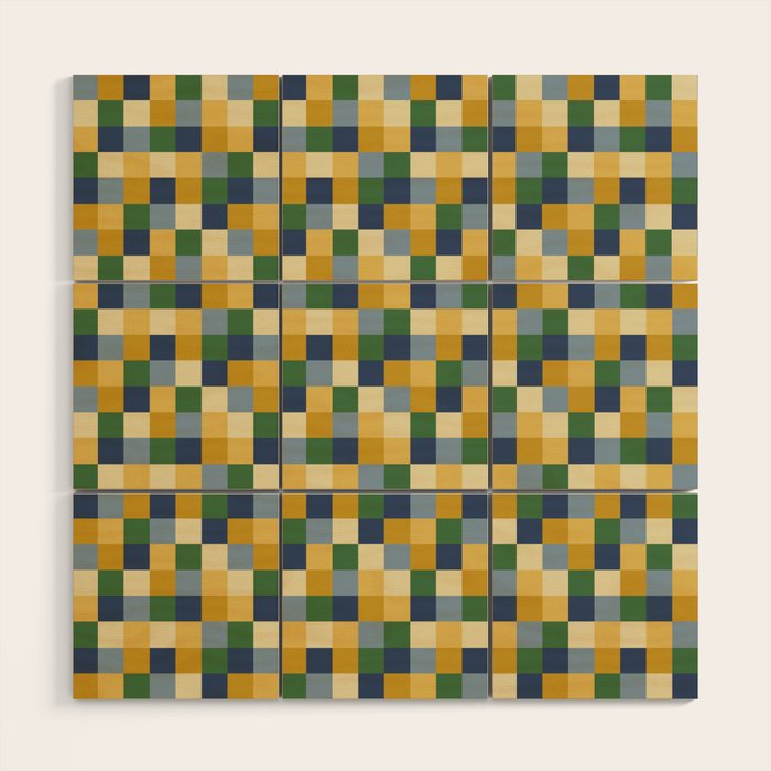Bold Colorful Checks Pattern - Small XXIII Wood Wall Art Gallery Image 1