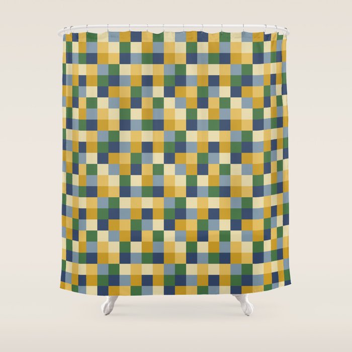 Bold Colorful Checks Pattern - Small XXIII Shower Curtain Gallery Image 1