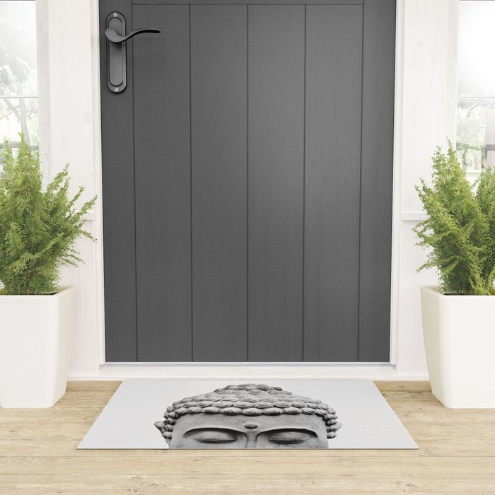 Shy Buddha - Black and White Photography Welcome Mat Gallery Image 3
