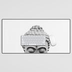 Shy Buddha - Black and White Photography Desk Mat Gallery Image 1