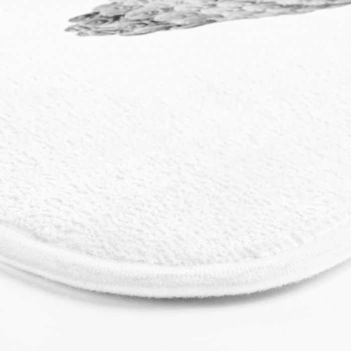 Shy Buddha - Black and White Photography Bath Mat Gallery Image 3