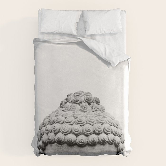 Shy Buddha - Black and White Photography Duvet Cover Gallery Image 1