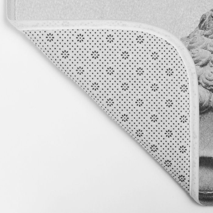 Shy Buddha - Black and White Photography Bath Mat Gallery Image 2