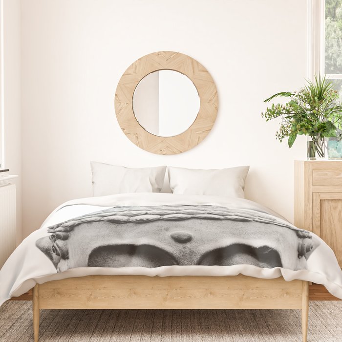 Shy Buddha - Black and White Photography Duvet Cover Gallery Image 3